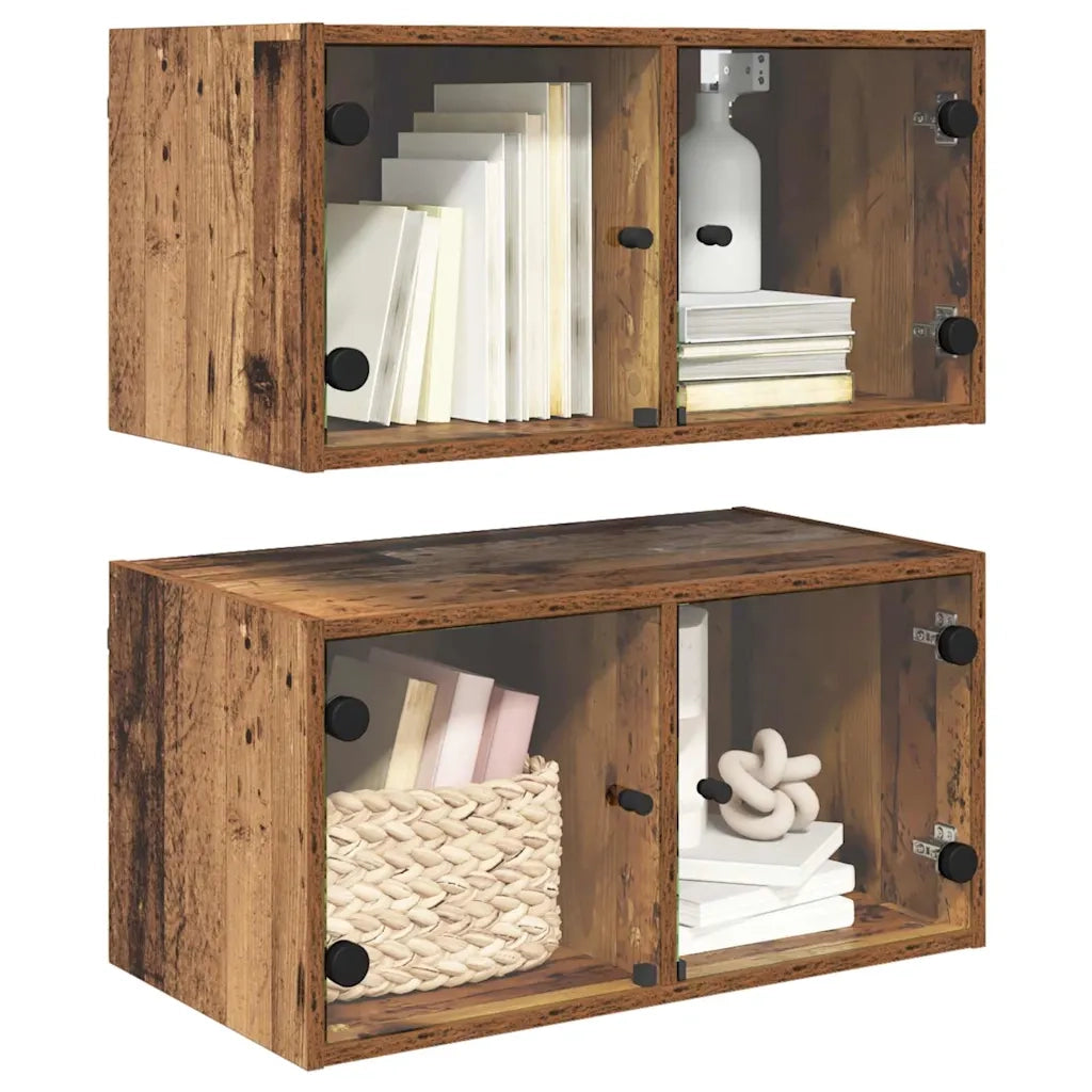 Armadi da Parete 2 pcs Legno vecchio 68 x 37 x 35 cm