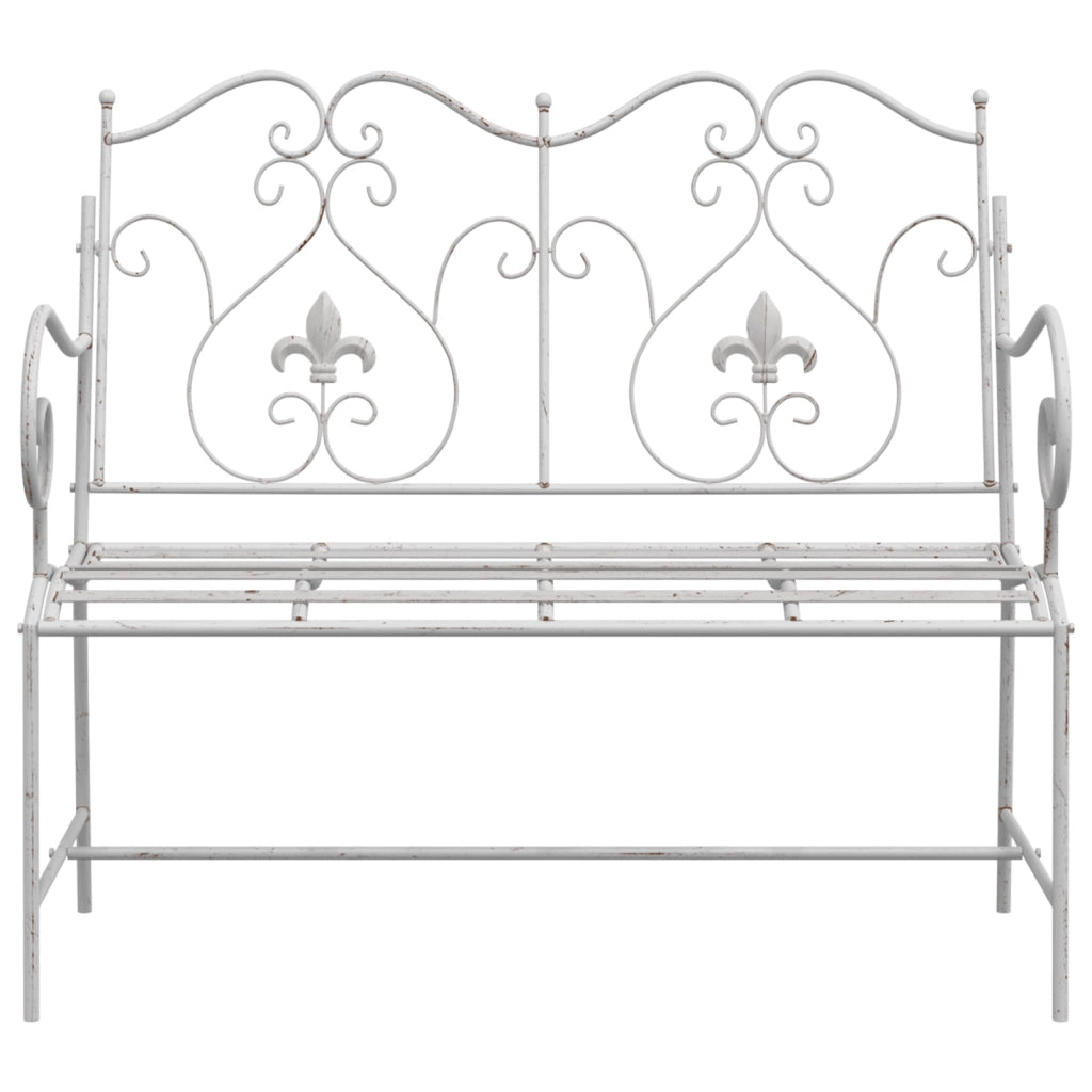 Panchina Bianca Metallo 104 x 54 x 93 cm Durevole