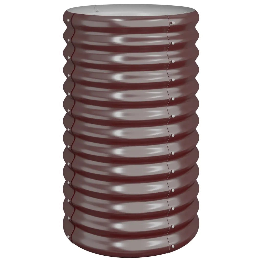 Fioriere | Cassetta per fiori | Vaso Giardino Acciaio Zincato 40x40x68 cm Marrone