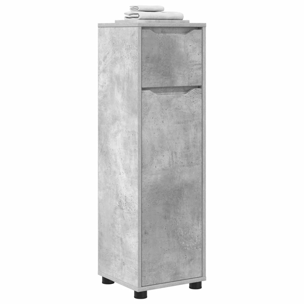 Mobile da Bagno con cassetto Grigio cemento 30,5 x 30 x 101 cm 888740