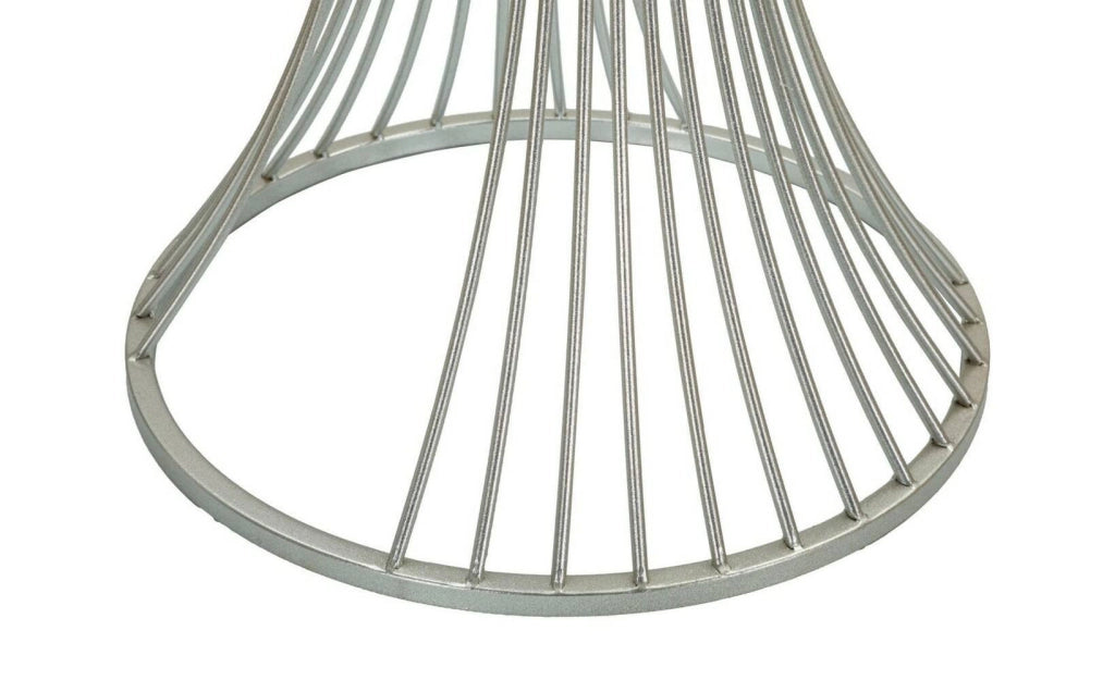 Tavolino da salotto Merli, Tavolo basso da caffè, Portariviste per divano, Ripiano da soggiorno, Argento, 50x50 h100 cm