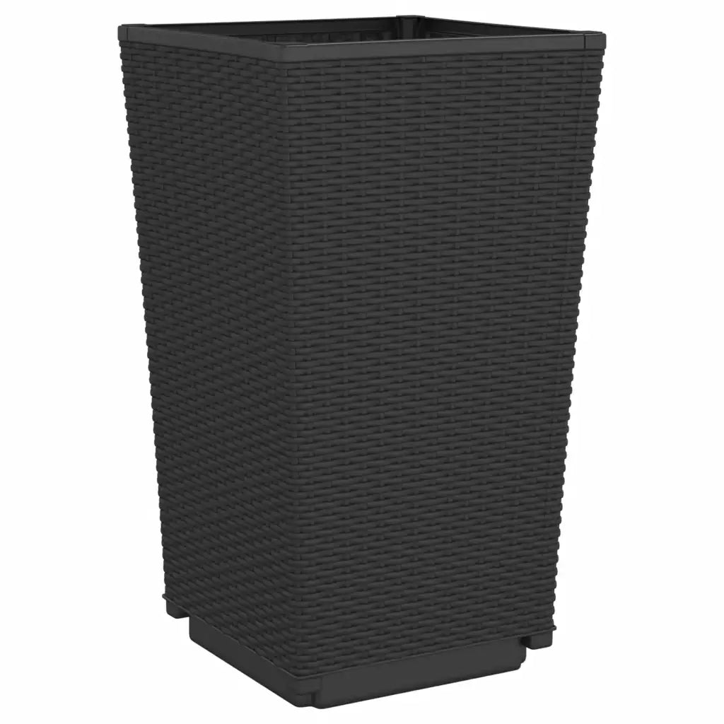 2 pz Fioriere | Cassetta per fiori | Vaso da Giardino Nere 32,5x32,5x57 cm in PP