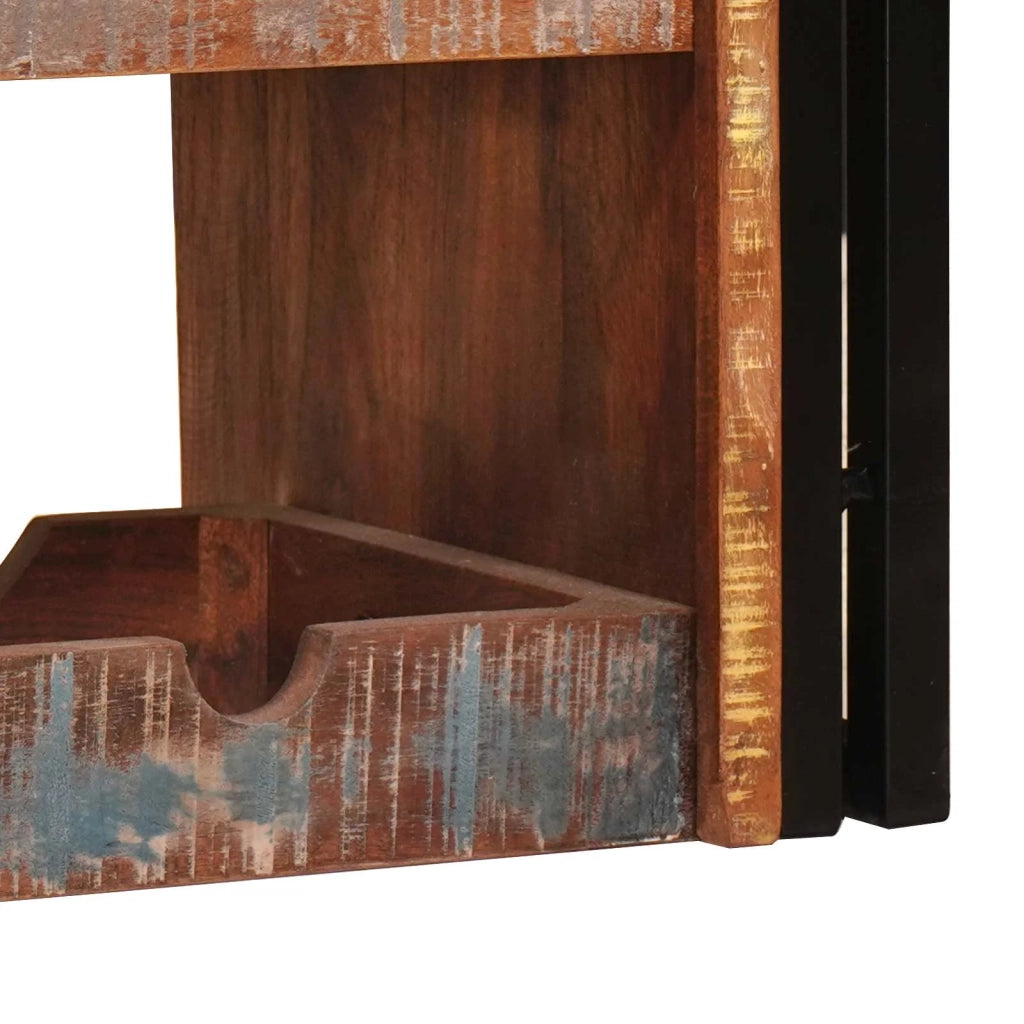 Portabottiglie 120 x 45 x 33 cm Legno massello riciclato