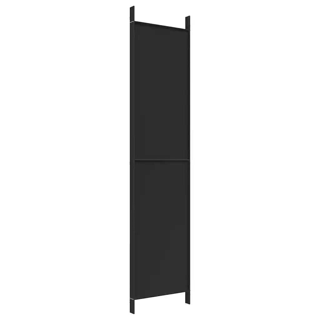 Divisorio a 4 Pannelli-Set di 4 pannelli Paravento Nero 200x220 cm in Tessuto