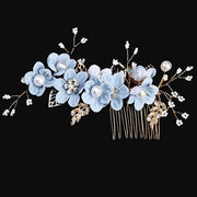 Accessori per capelli eleganti - adatti per matrimoni - blu - decorazioni per capelli a fiori - adatti per feste