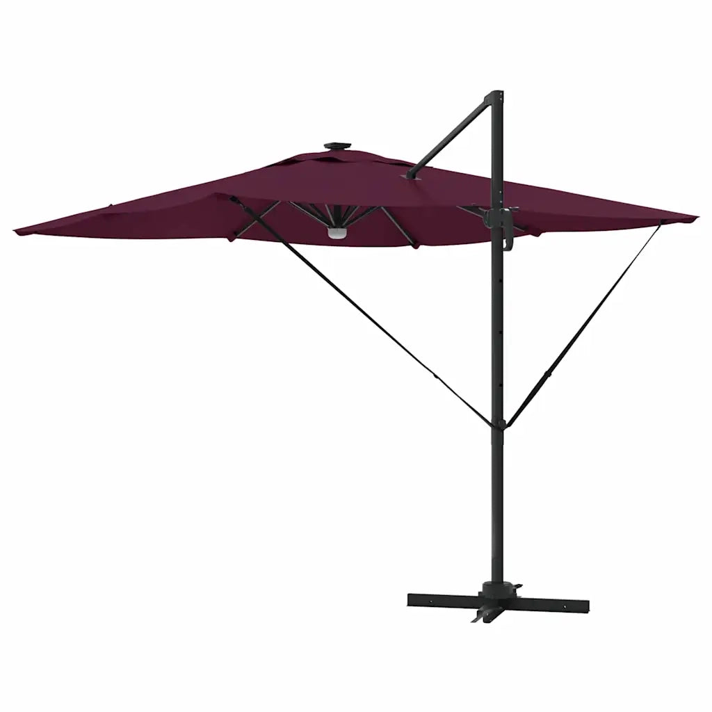 Parasole Roma-Ombrellone da giardino Rosso 286 x 284 x 270 cm Alluminio e Poliestere 970643