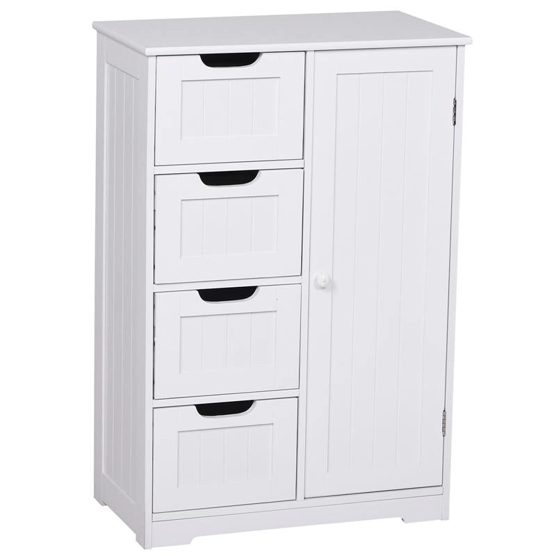 MOBILETTO DA BAGNO CON ANTA E CASSETTI 56 X 30 X 83 CM BIANCO