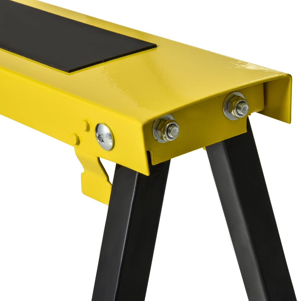 Tavolo Pieghevole Regolabile in Altezza ¨C Minimal ¨C Nero Giallo Metallo 100x60x62-90 cm