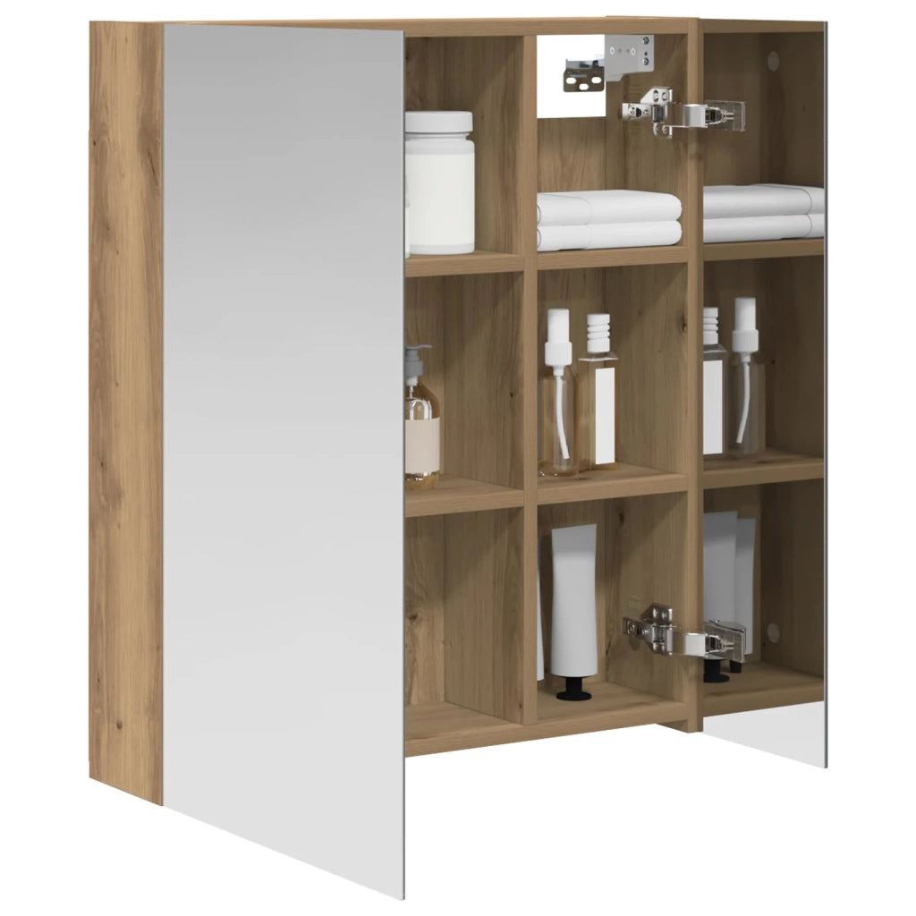 Mobiletto per specchio da bagno con porta Rovere Artigianale