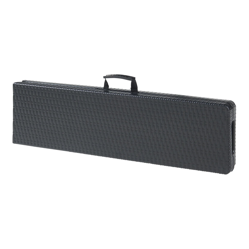 Set di 2 panche da campeggio pieghevoli 180 x 25 x 43 cm effetto rattan nero 03_0009600