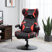 Sedia da Ufficio Ergonomica con Altoparlanti Bluetooth, Altezza Regolabile e Braccioli Ribaltabili in Similpelle Rossa