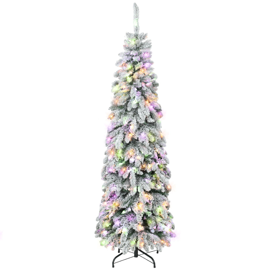 Albero di Natale Stretto con Luci LED ¨C zephmum ¨C Verde 180 cm 540 Rami