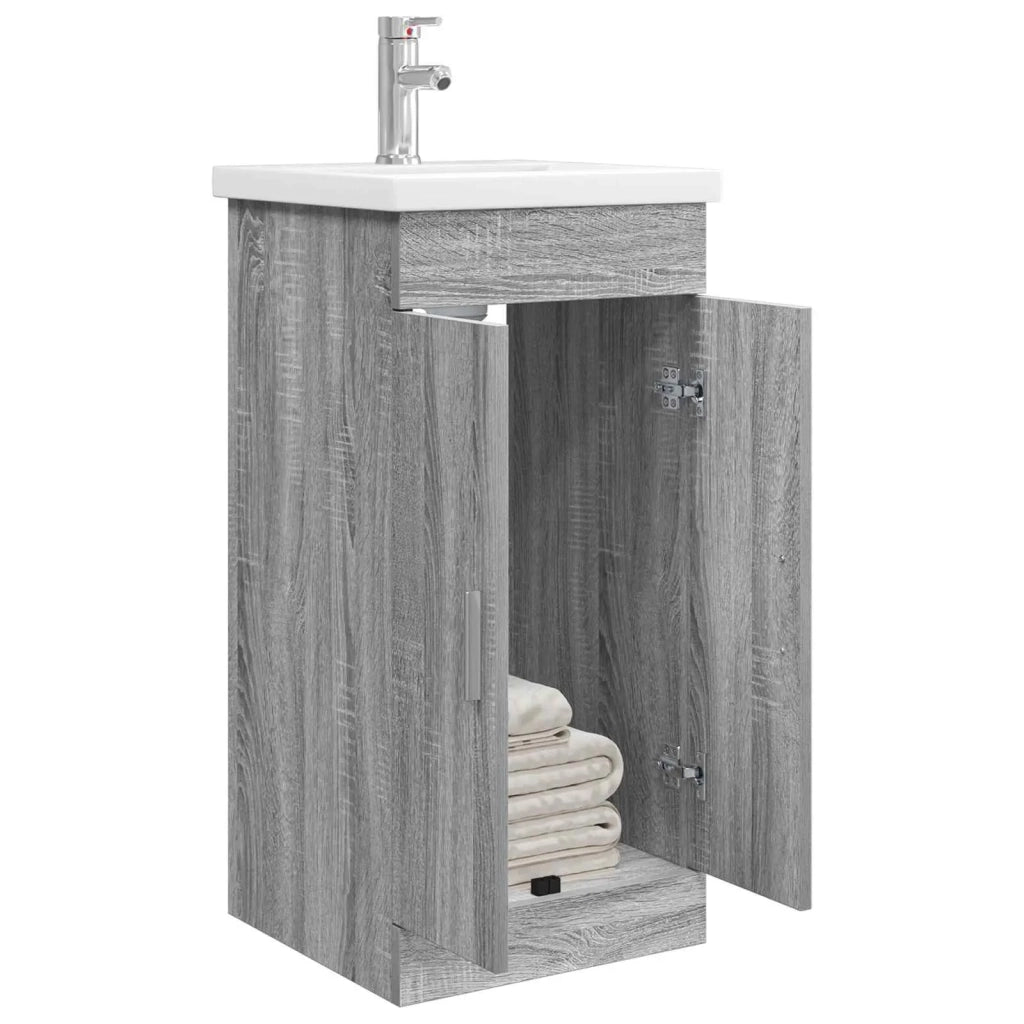 Mobile da bagno con lavabo Sonoma grigio 42 x 40 x 84,5 cm 890677