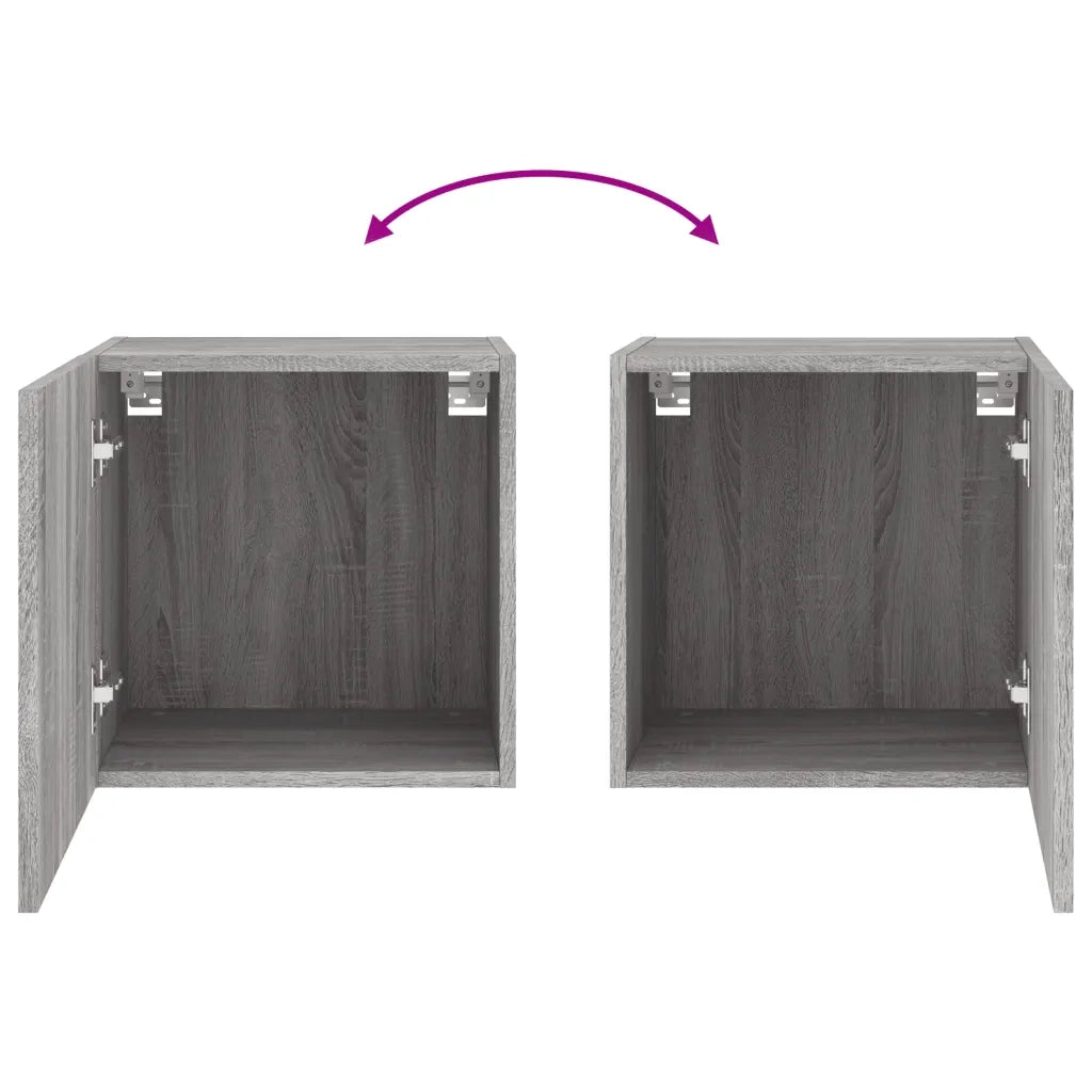 Mobile TV Parete Grigio Sonoma 40,5x30x40 cm Legno Multistrato
