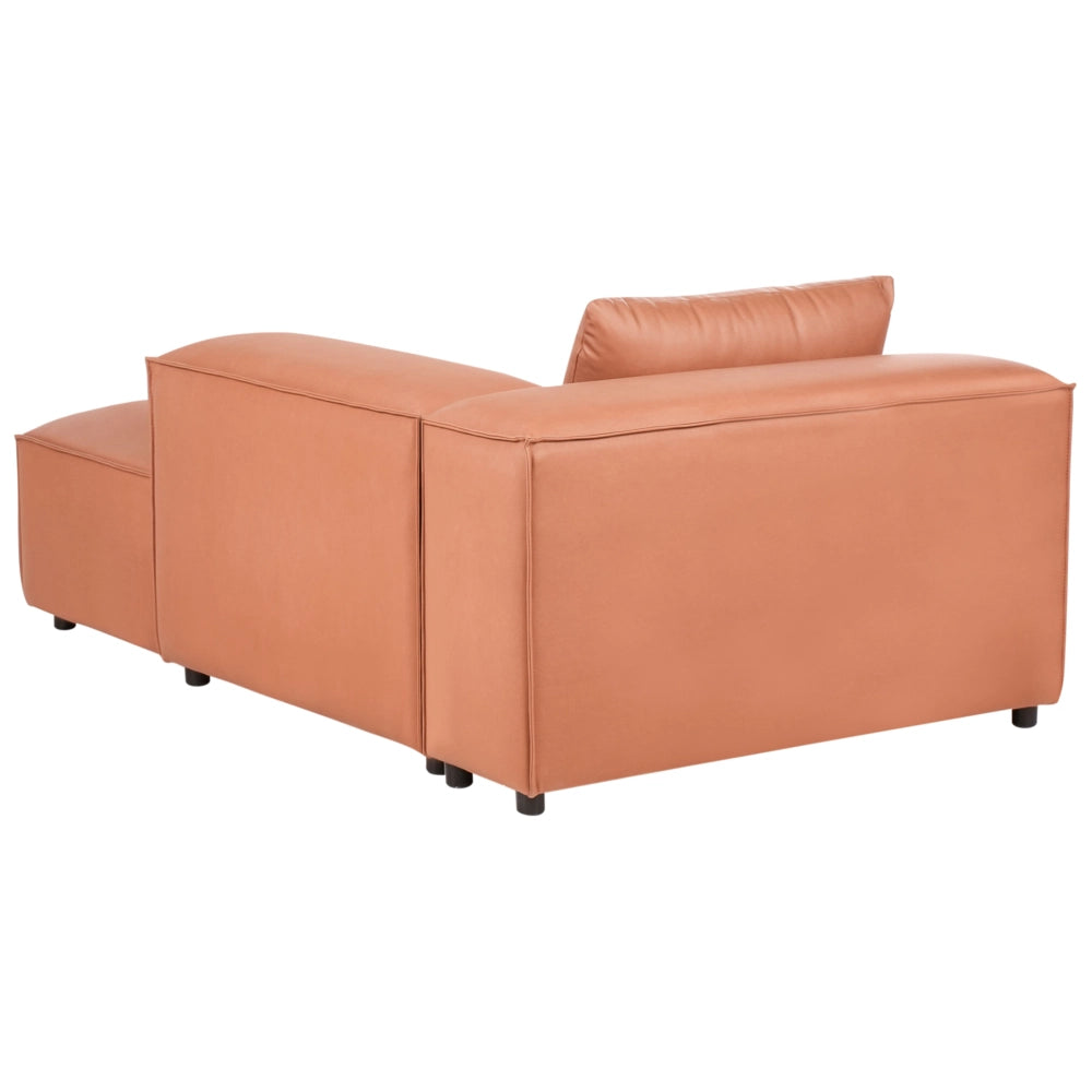 Chaise Lounge a sinistra Rivestimento in tessuto marrone dorato stile moderno