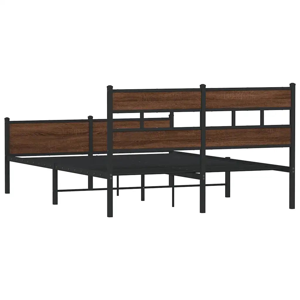 vidaXL Giroletto senza Materasso Rovere Marrone 140x190 cm Truciolato