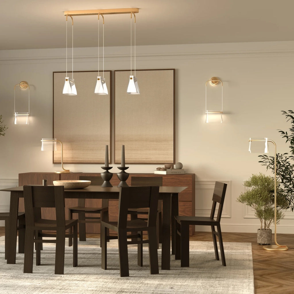 Maytoni Lampada da tavolo moderna Cabaret 1 luce LED integrato ottone metallo vetro