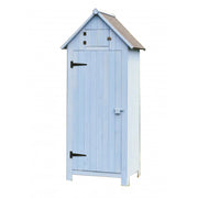 Armadio da giardino in legno di abete azzurro 64x44 cm – 3 ripiani e tetto bitumato – impermeabile – ARM0805 Foresta