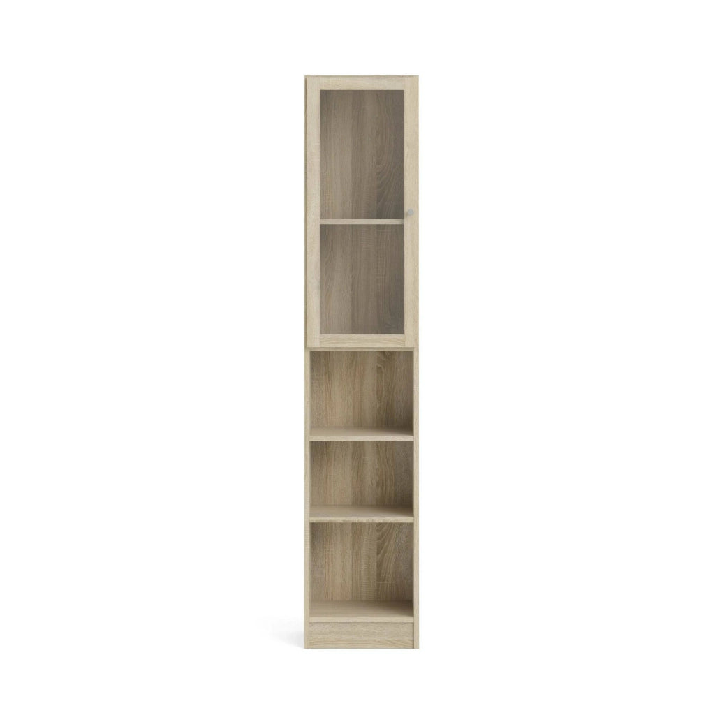 Libreria Greg, Scaffale da ufficio, Mobile portalibri, Biblioteca, 41x28 h203 cm, Quercia