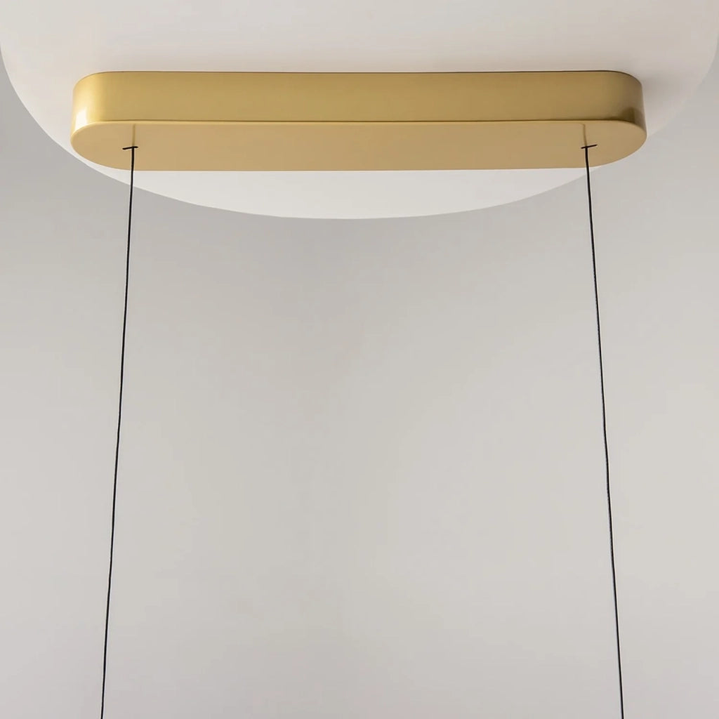 Lampadario Contemporaneo Spirito Metallo E Vetro Oro 3 Luci Led 14W