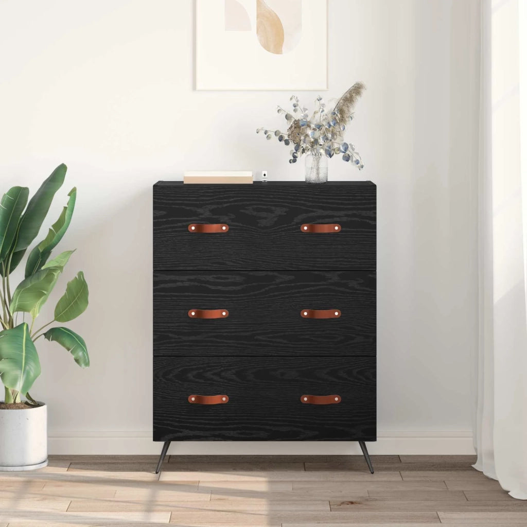 Cassettiera Rovere Nero 69,5 x 34 x 90 cm Legno ingegnerizzato