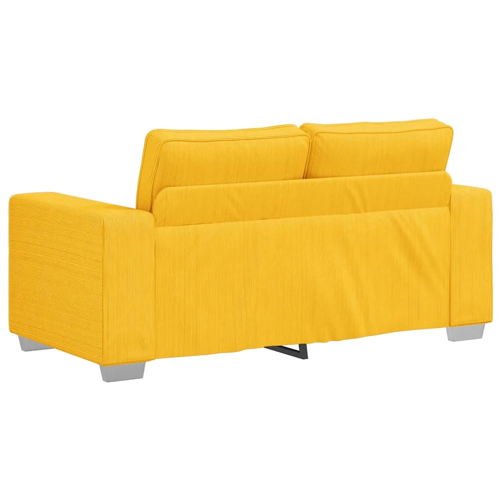 Divano | Divano da soggiorno | Sofa Divanetto Giallo Chiaro 160x77x82cm Tessuto di Velluto a Coste