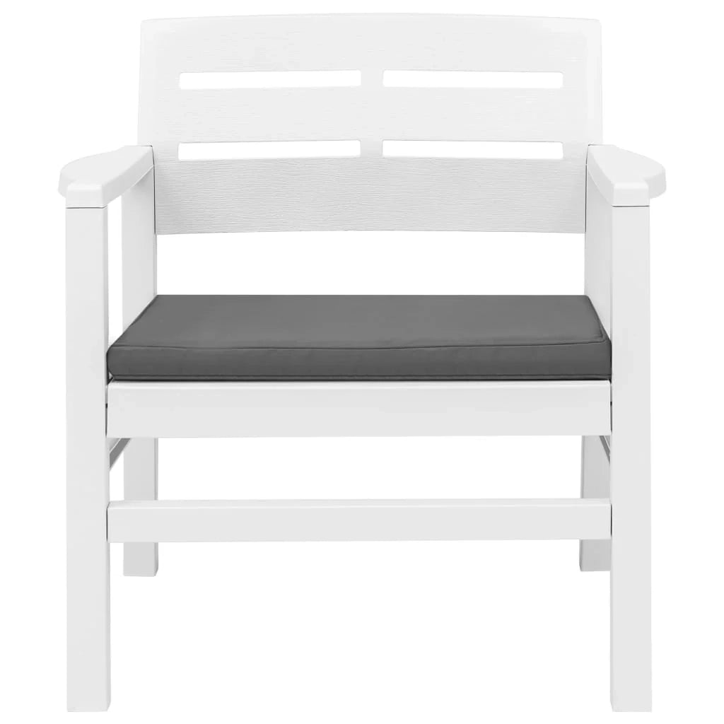 Set di mobili da giardino mobili da esterno set da 3 pezzi plastica bianca 02_0016062