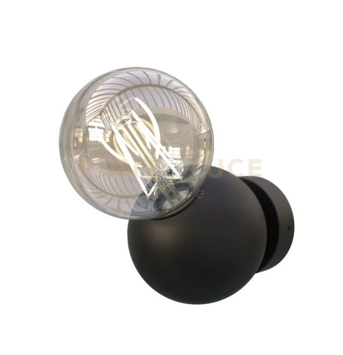 MELINA-A N Applique da parete nero opaco attacco E27 struttura bianco opaco diametro 13cm