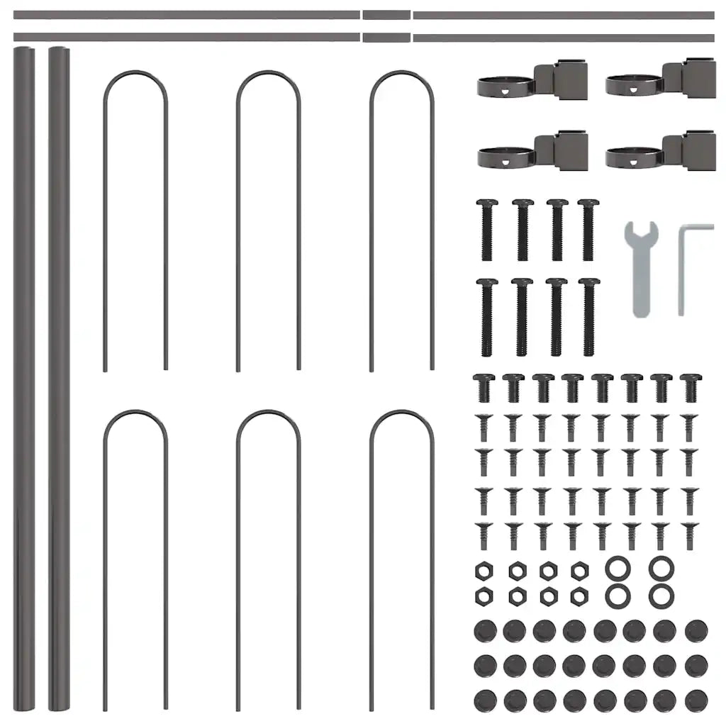 Recinzione per Giardino 3 pcs Grigio 5,1 x 0,6 m 3334053