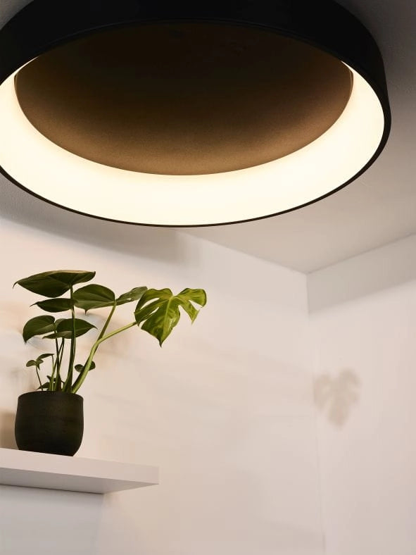 Plafoniera Lucide Talowe Ø80 nera LED 80W 3000K in alluminio