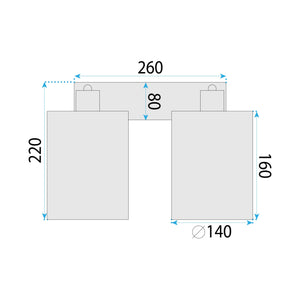 Lampada Da Parete APP1824-2W Nature Black