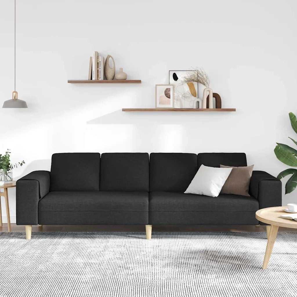 Set di divani Nero Tessuto