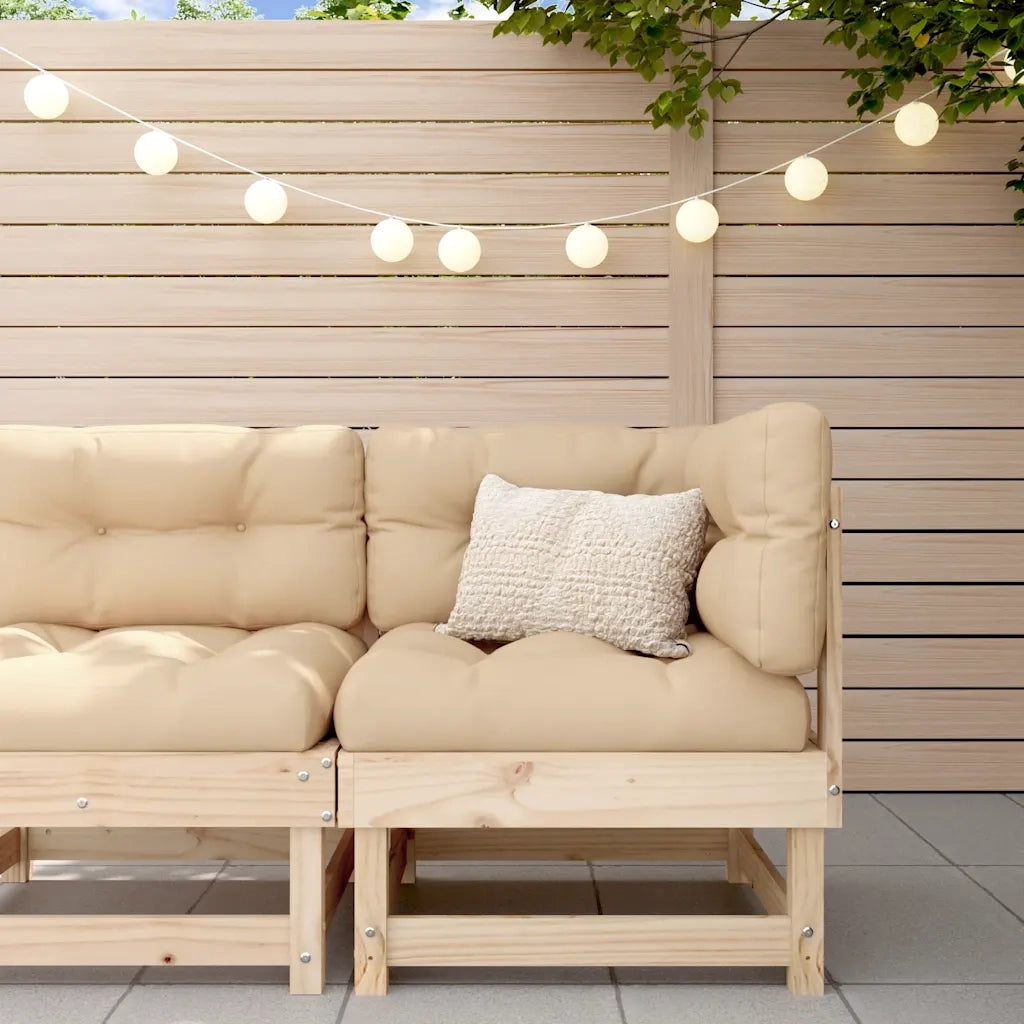 Divano Angolare con Cuscini-Sofa con Cuscini in Legno Massello di Pino