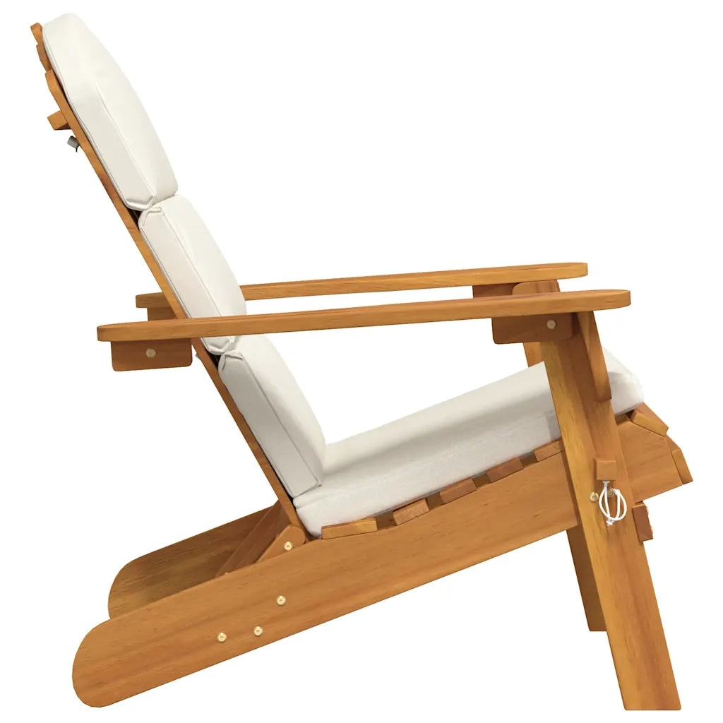 Sedia Adirondack da Giardino con Cuscini Legno Massello Acacia 360031