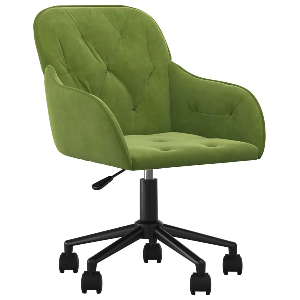 Sedia girevole da ufficio/studio velluto verde chiaro 02_0024184