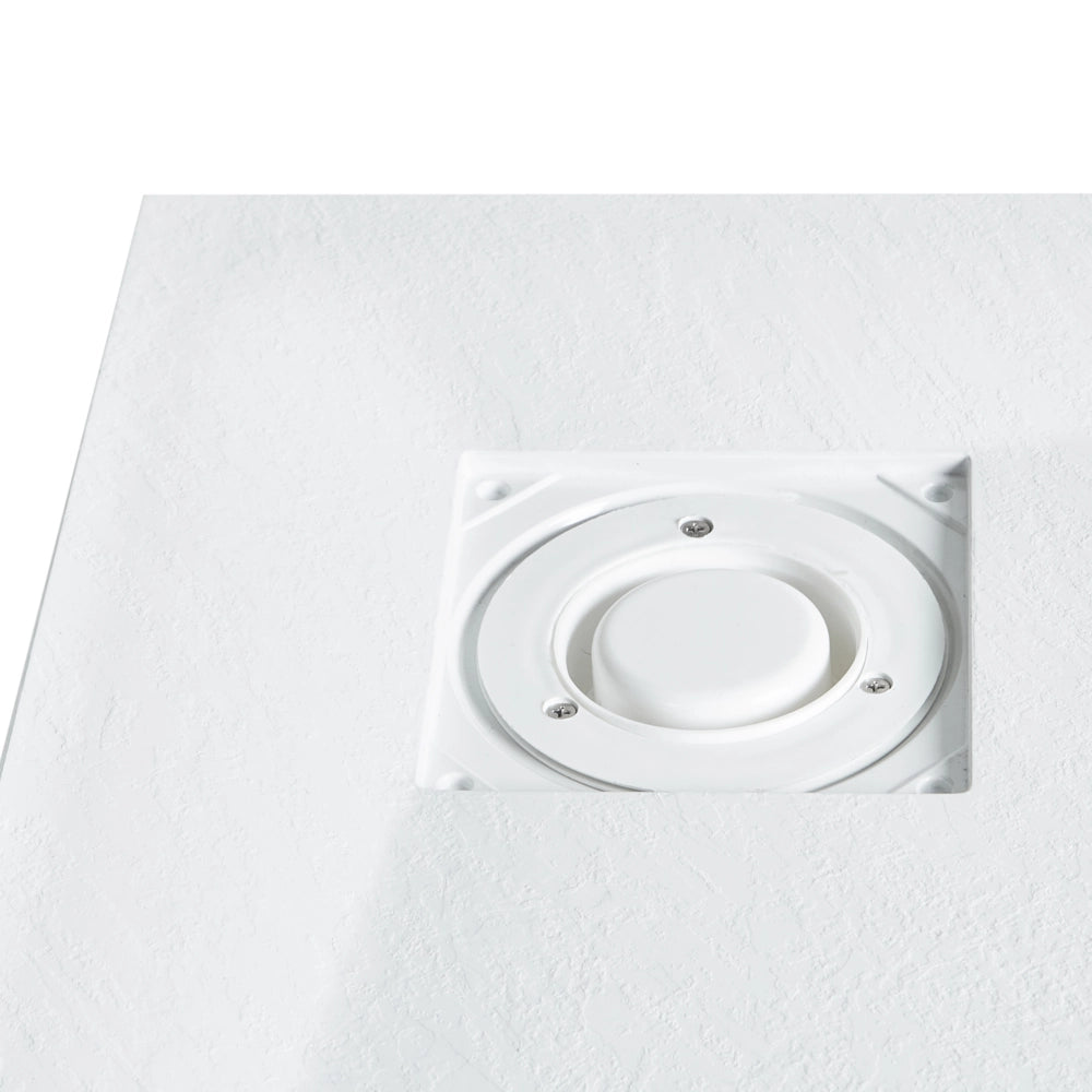 Piatto doccia con scarico bianco SMC 90 x 90 x 3 cm effetto pietra naturale minimalista