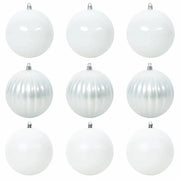 Set di Palle di Natale 9 pz-Decorazioni natalizie Bianco Plastica