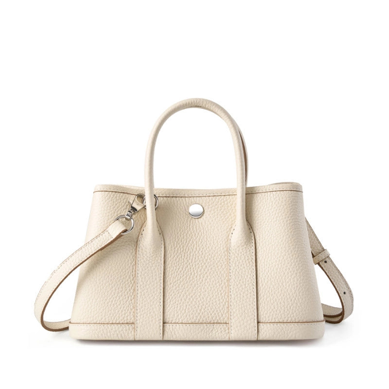 Borsa a mano e a tracolla da donna in vera pelle, bianca