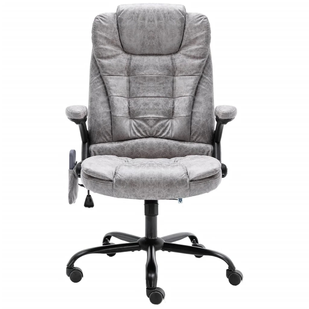 Sedia poltrona sedia da ufficio sedia da computer sedia da studio sedia da massaggio pelle sintetica scamosciata grigio chiaro 02_0024008