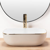 Lavabo Da Appoggio Rea Belinda Gold Edge