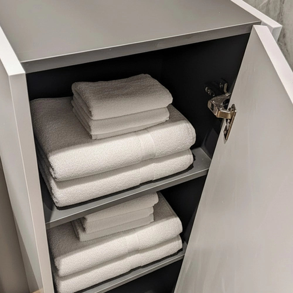 Colonna bagno sospesa Soho colore bianco opaco effetto cannettato 35x30x120H