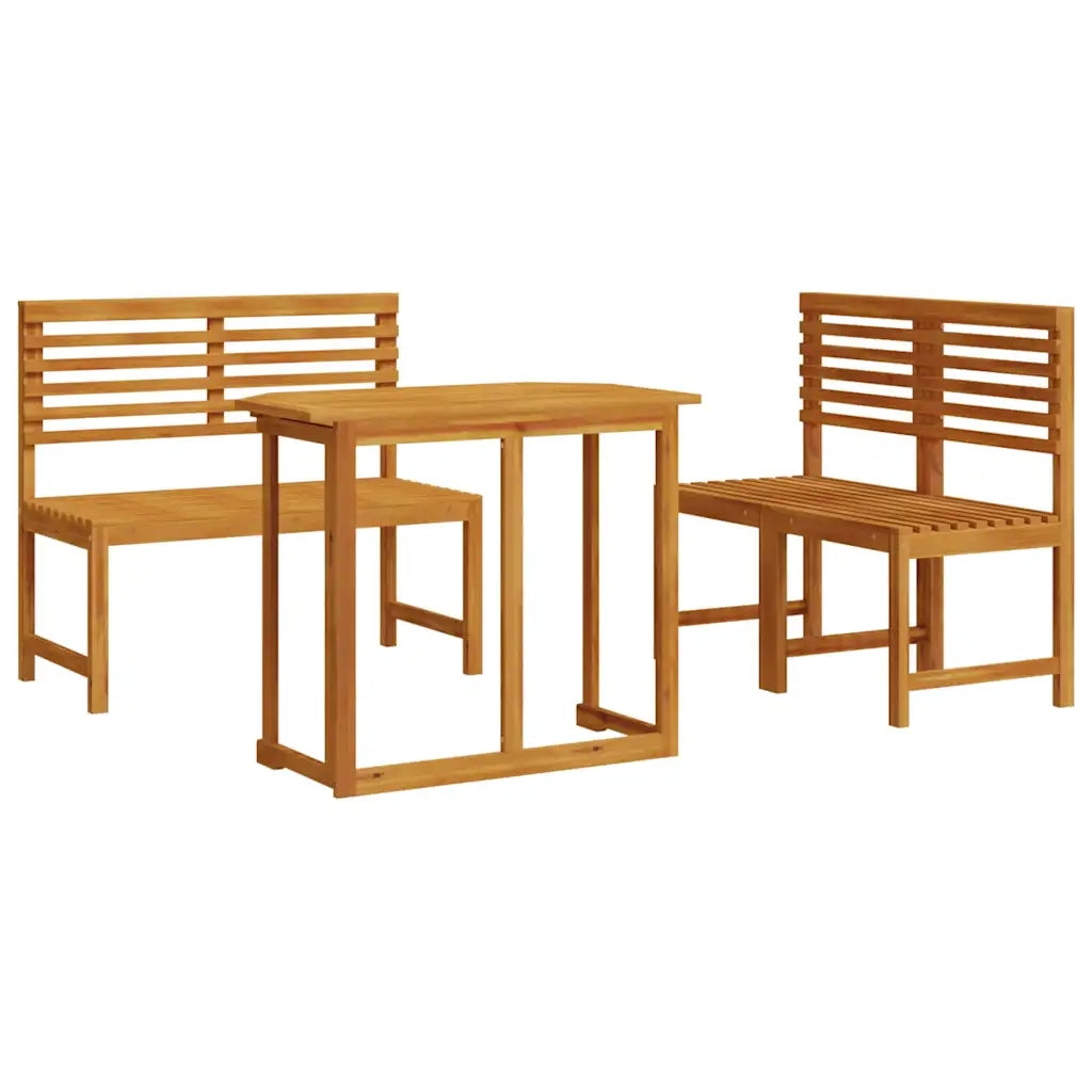 Set Bistro da Giardino 3 pcs Marrone Legno di Acacia Massello 3328695