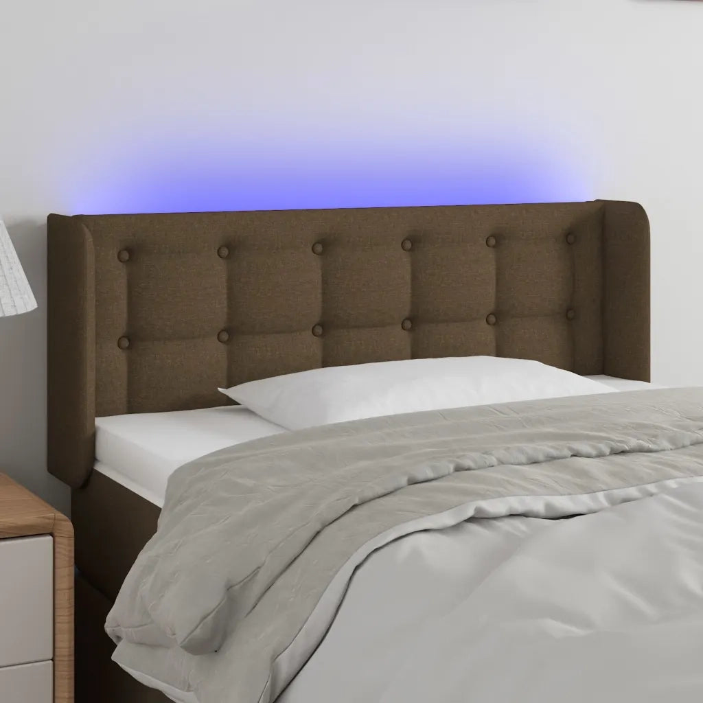 Testiera a LED Marrone Scuro 83x16x78/88 cm in Tessuto 3123647