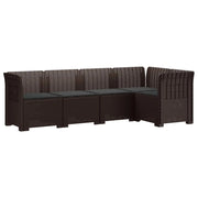 Divano da Giardino 5 Posti con Cuscini Stile Rattan PP Marrone 3444039