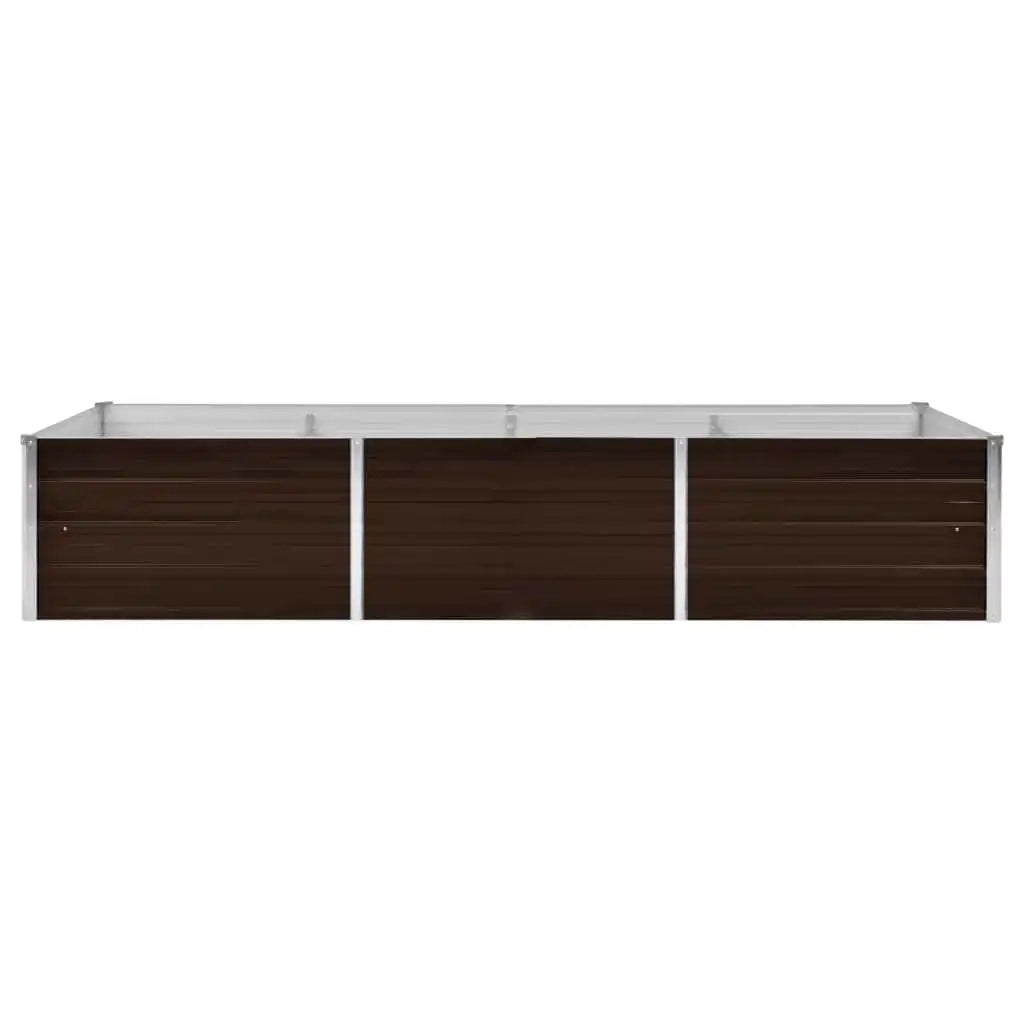 Letto Rialzato Giardino Marrone 240x80x45 cm in Acciaio Zincato 45714