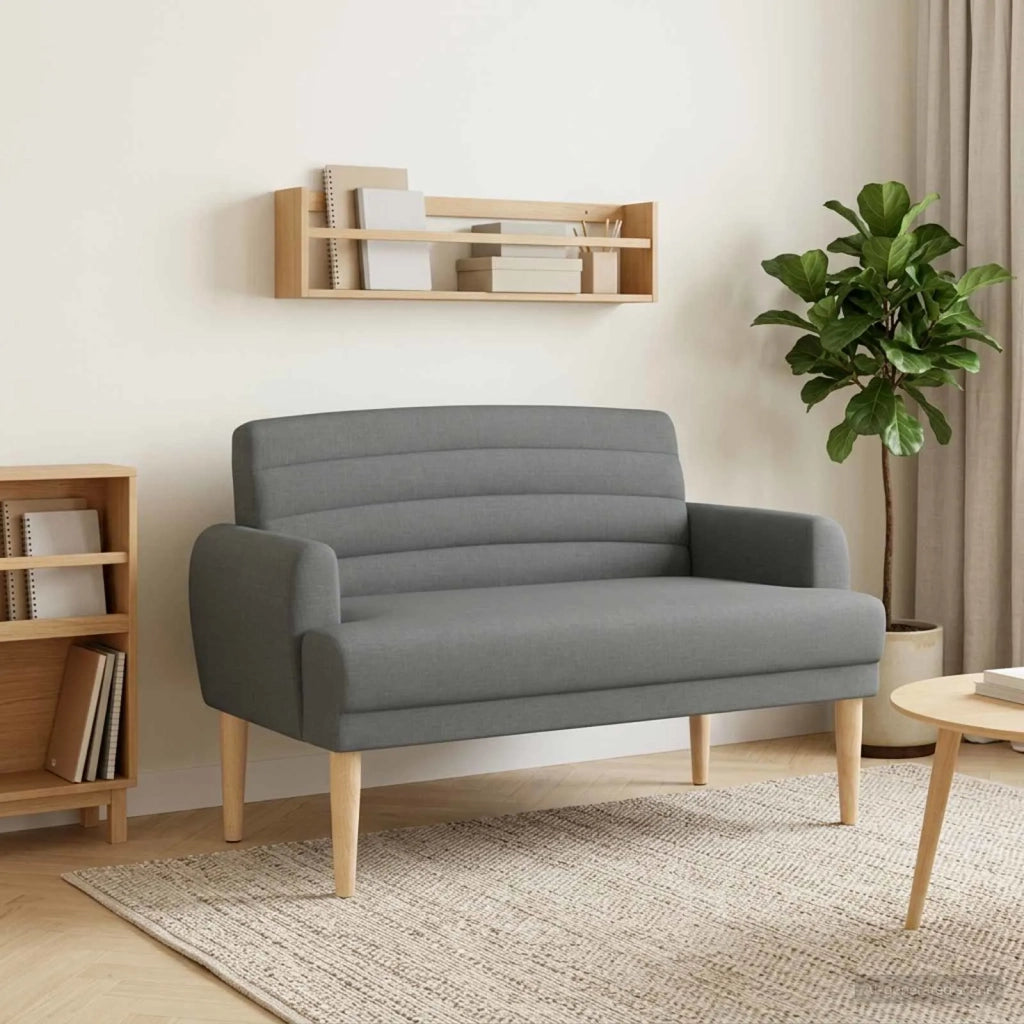 Loveseat con bottoni imbottiti Grigio Scuro 116 x 67 x 80 cm 42041776