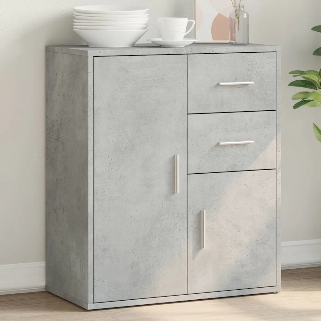 Credenza-Buffet-Armadio da cucina Grigio Cemento 60x31x70 cm in Legno Multistrato 158339
