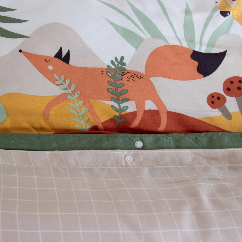 Set biancheria da letto in microfibra reversibile stampato foresta