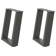Gambe per Tavolino da Caff¨¨ a Forma di U 2 pz-Set di 2 Gamba per Tavolo Antracite 28x(42-43) cm Acciaio 682640