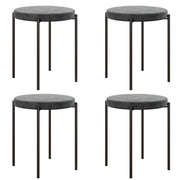Set di 4 sgabelli da cucina imbottiti in velluto ¨C zephmum ¨C 41,5x41,5x46 cm, grigio scuro